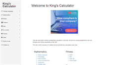 Desktop Screenshot of kingscalculator.com